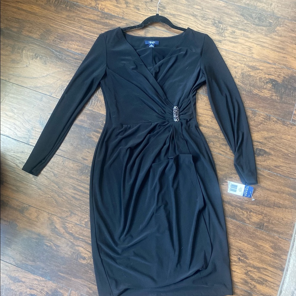 Black dress with belt